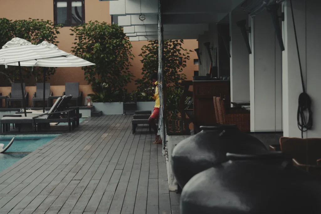 Paver pool deck and common area at a South Florida property